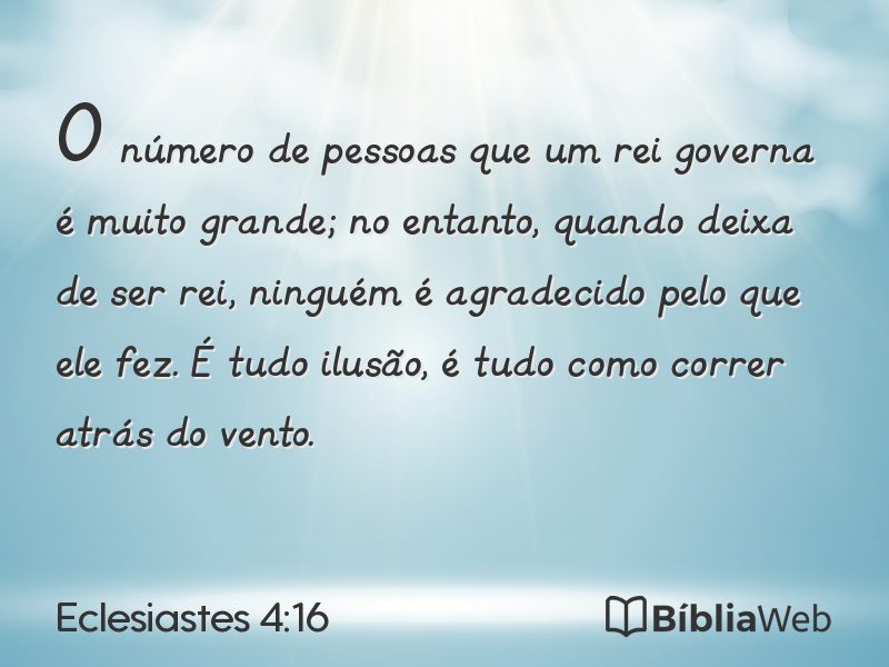 Eclesiastes 4:16 em imagem para compartilhar