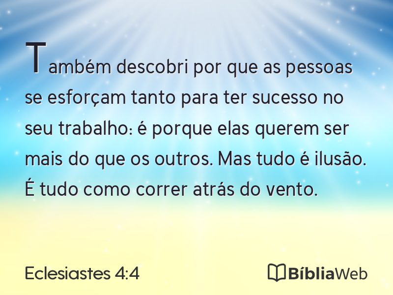 Eclesiastes 4:4 em imagem para compartilhar
