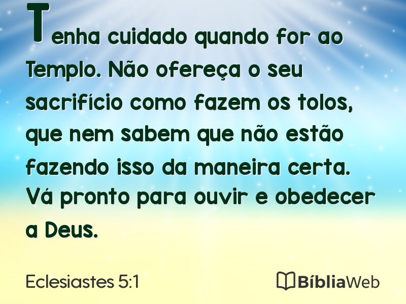 Eclesiastes 5:1 em imagem para compartilhar