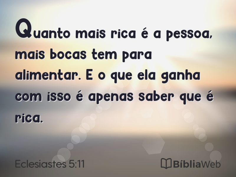 Eclesiastes 5:11 em imagem para compartilhar