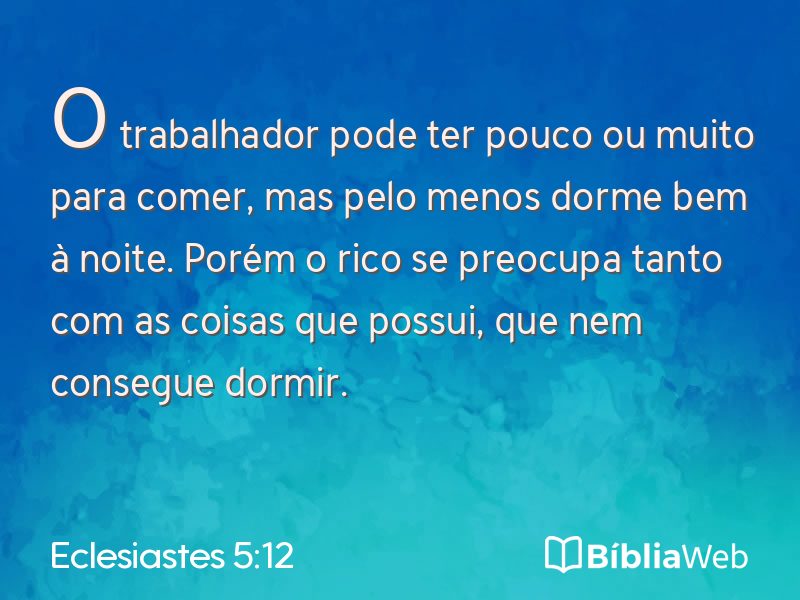 Eclesiastes 5:12 em imagem para compartilhar