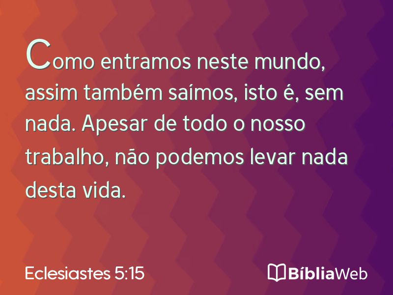 Eclesiastes 5:15 em imagem para compartilhar