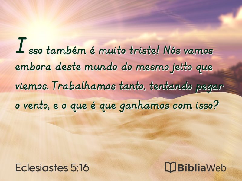 Eclesiastes 5:16 em imagem para compartilhar
