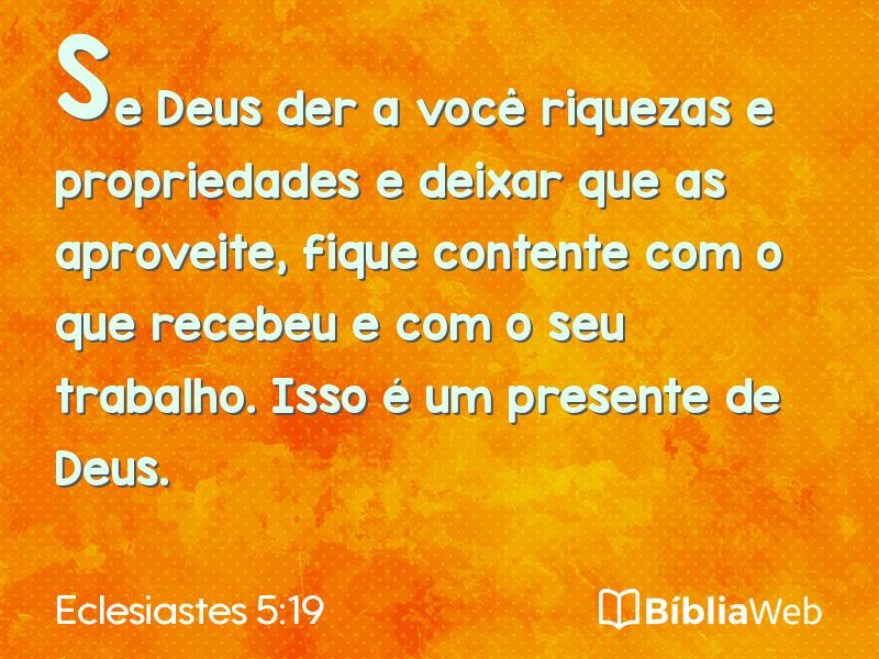 Eclesiastes 5:19 em imagem para compartilhar