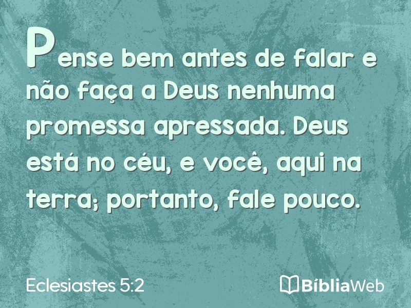 Eclesiastes 5:2 em imagem para compartilhar