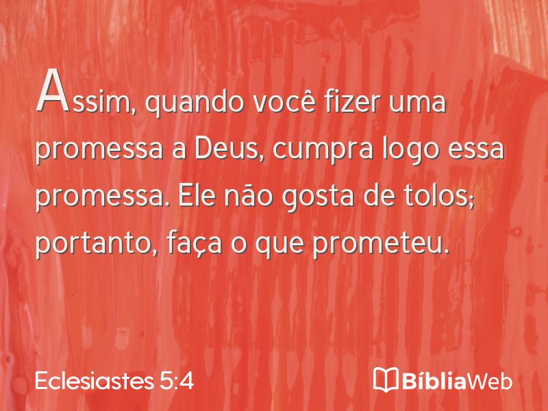 Eclesiastes 5:4 em imagem para compartilhar