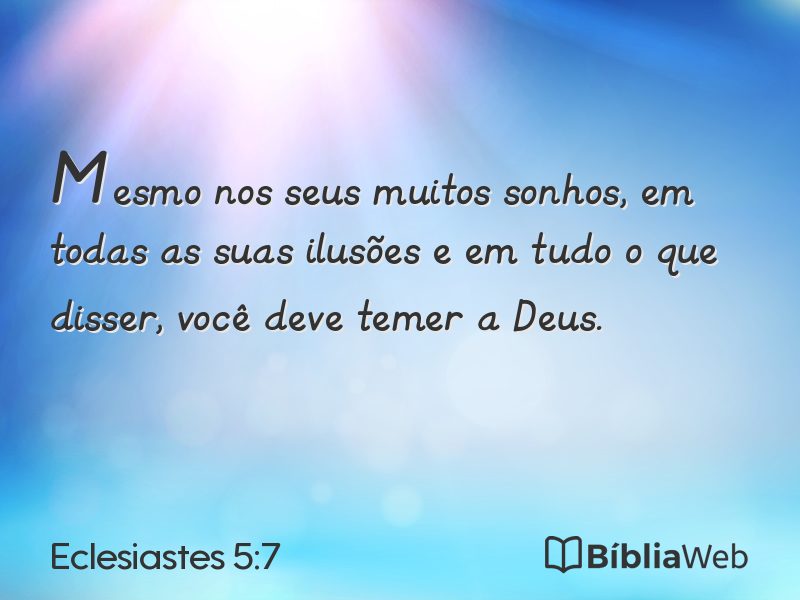 Eclesiastes 5:7 em imagem para compartilhar