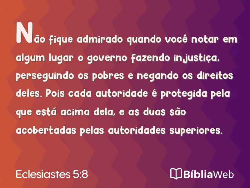 Eclesiastes 5:8 em imagem para compartilhar