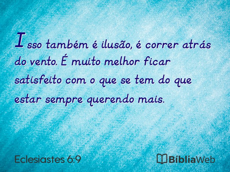 Eclesiastes 6:9 em imagem para compartilhar