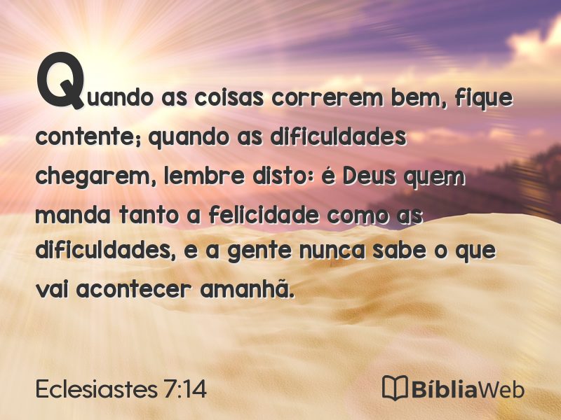 Eclesiastes 7:14 em imagem para compartilhar