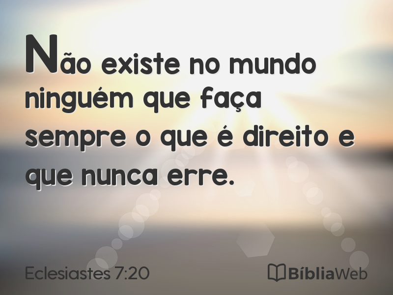 Eclesiastes 7:20 em imagem para compartilhar