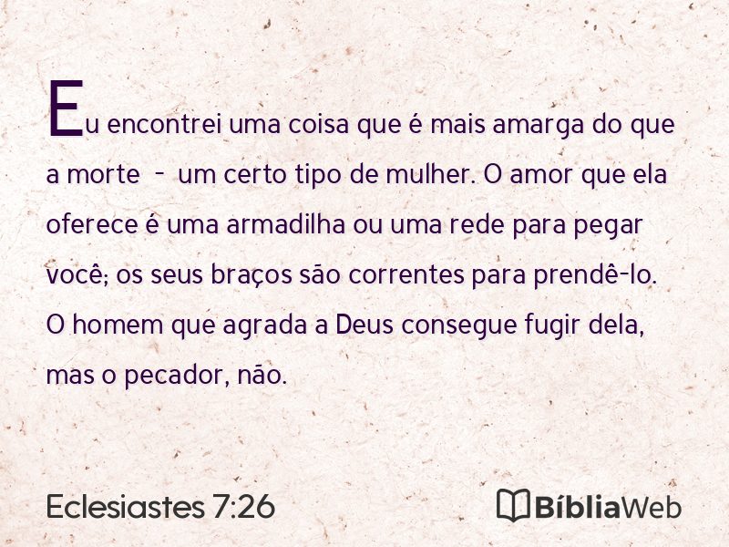 Eclesiastes 7:26 em imagem para compartilhar