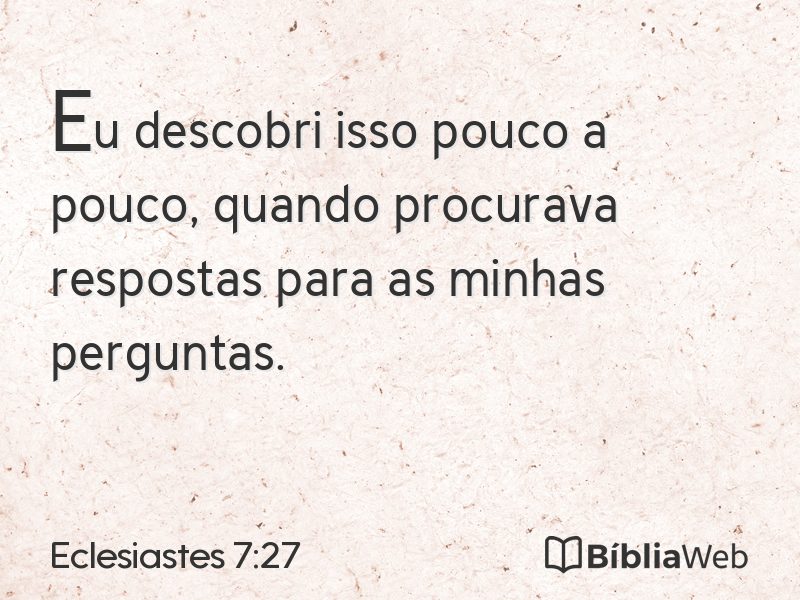 Eclesiastes 7:27 em imagem para compartilhar