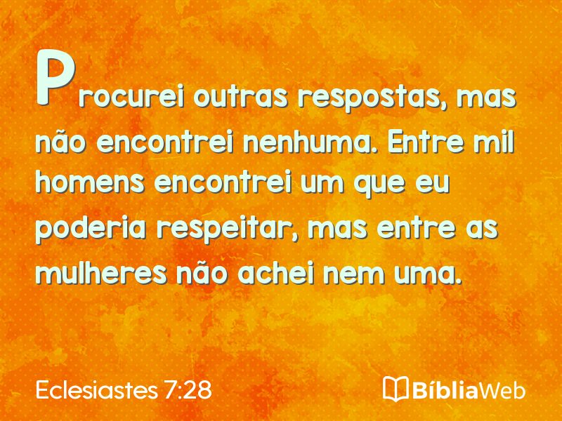 Eclesiastes 7:28 em imagem para compartilhar