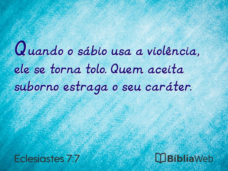 Eclesiastes 7:7 em imagem para compartilhar