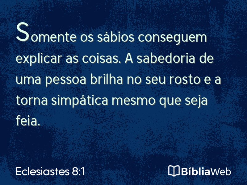 Eclesiastes 8:1 em imagem para compartilhar