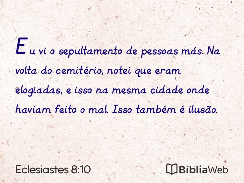 Eclesiastes 8:10 em imagem para compartilhar