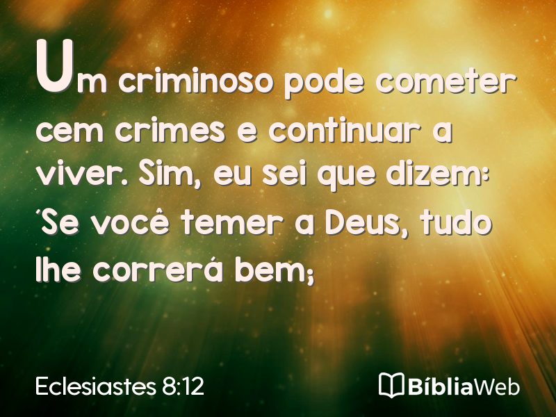 Eclesiastes 8:12 em imagem para compartilhar