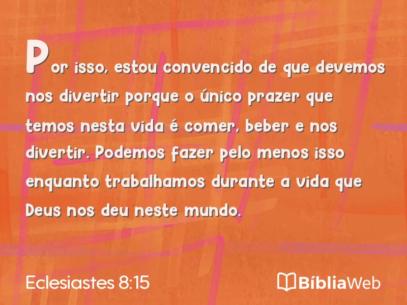 Eclesiastes 8:15 em imagem para compartilhar