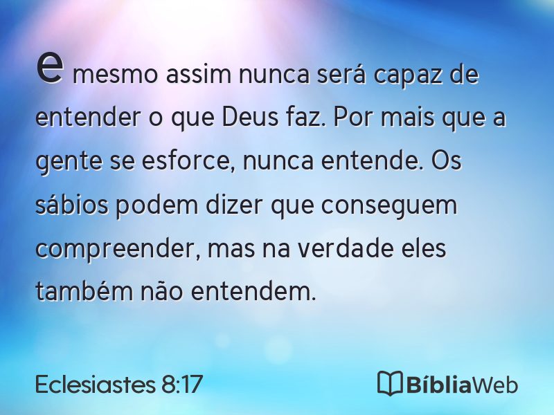 Eclesiastes 8:17 em imagem para compartilhar