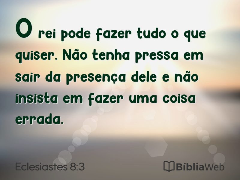 Eclesiastes 8:3 em imagem para compartilhar