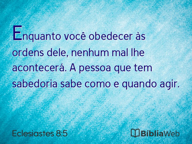 Eclesiastes 8:5 em imagem para compartilhar