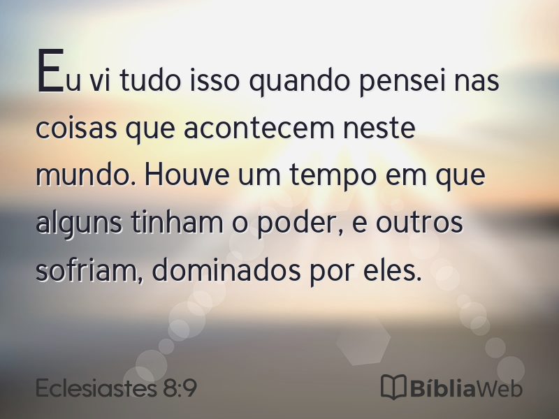 Eclesiastes 8:9 em imagem para compartilhar