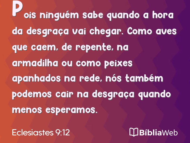 Eclesiastes 9:12 em imagem para compartilhar