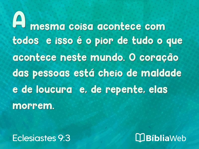 Eclesiastes 9:3 em imagem para compartilhar