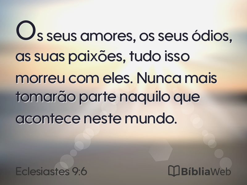 Eclesiastes 9:6 em imagem para compartilhar