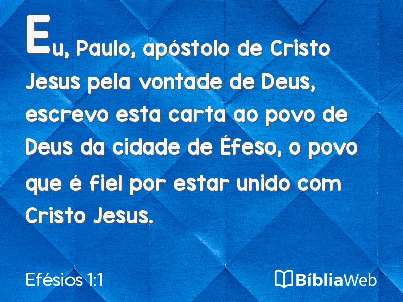 Efésios 1:1 em imagem para compartilhar