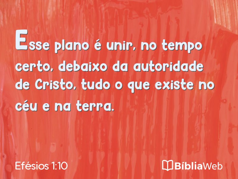 Efésios 1:10 em imagem para compartilhar