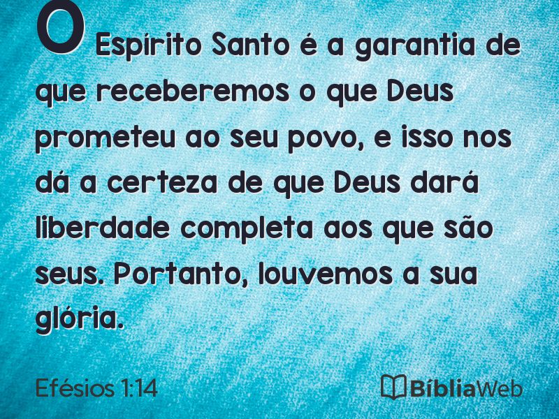 Efésios 1:14 em imagem para compartilhar