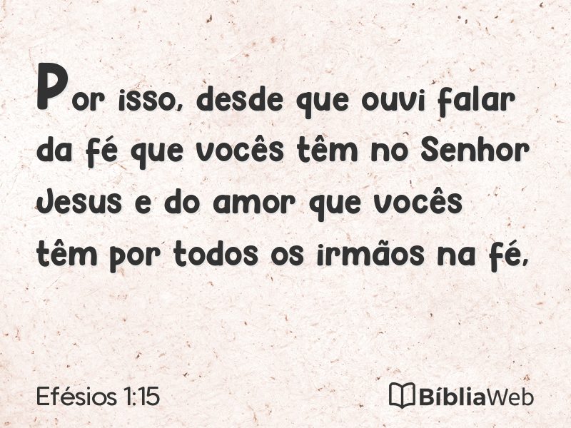 Efésios 1:15 em imagem para compartilhar
