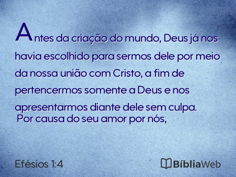 Efésios 1:4 em imagem para compartilhar