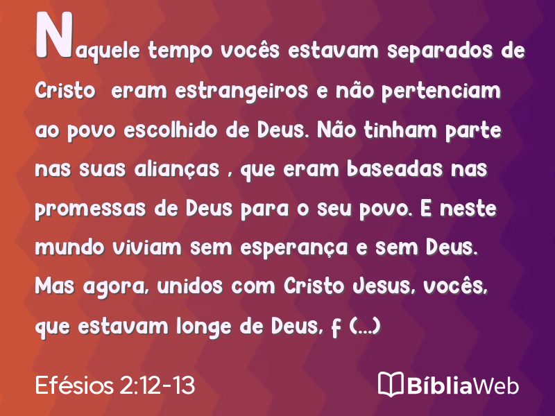 Efésios 2:12-13 em imagem para compartilhar
