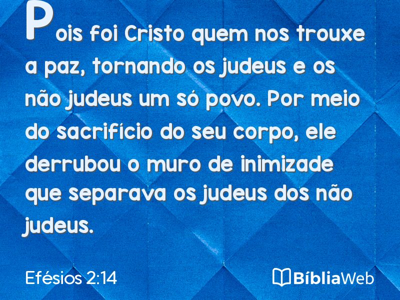 Efésios 2:14 em imagem para compartilhar