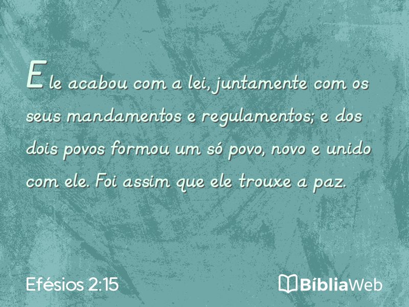 Efésios 2:15 em imagem para compartilhar