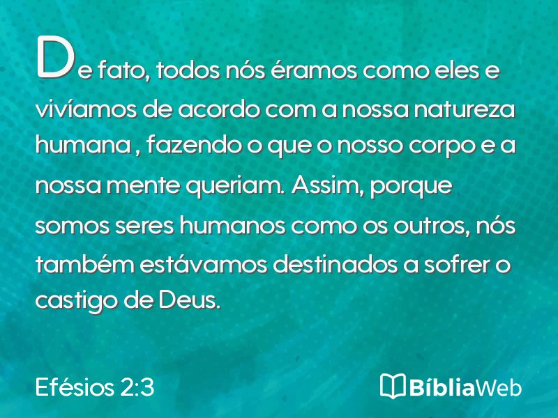 Efésios 2:3 em imagem para compartilhar
