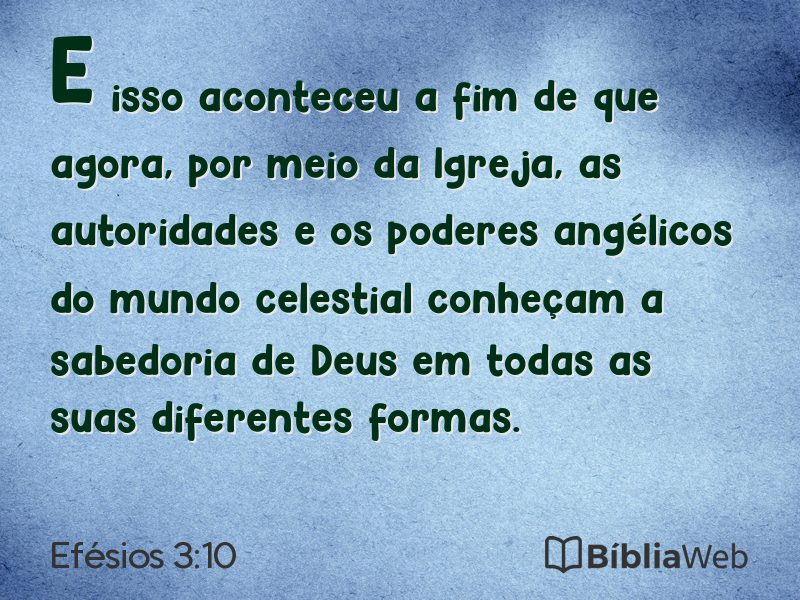 Efésios 3:10 em imagem para compartilhar