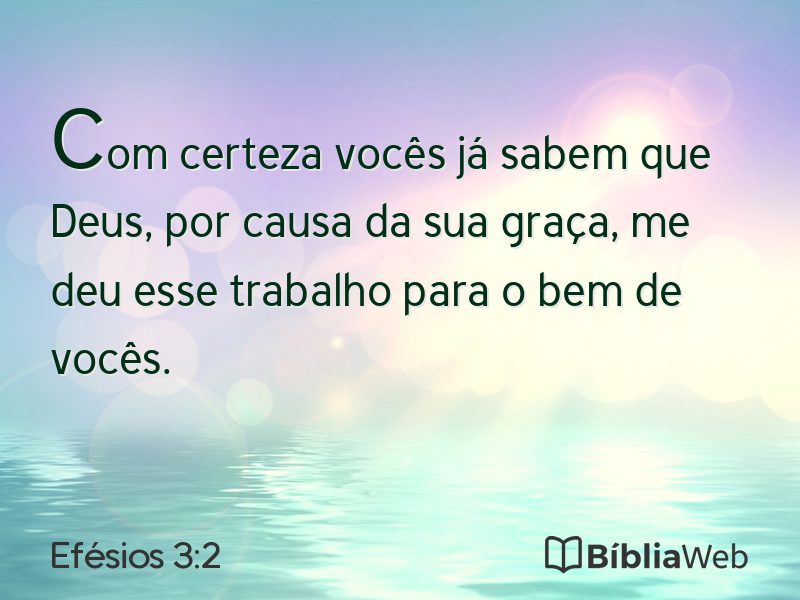 Efésios 3:2 em imagem para compartilhar