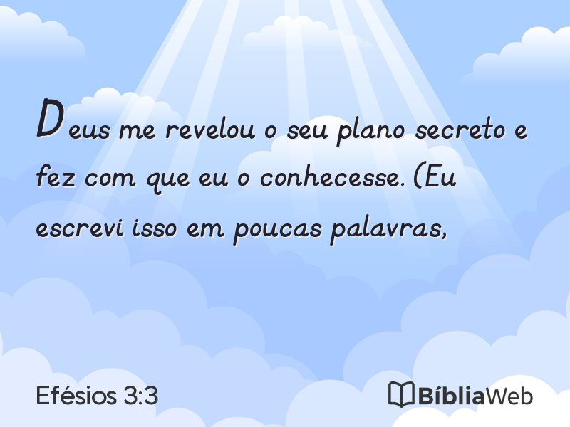 Efésios 3:3 em imagem para compartilhar