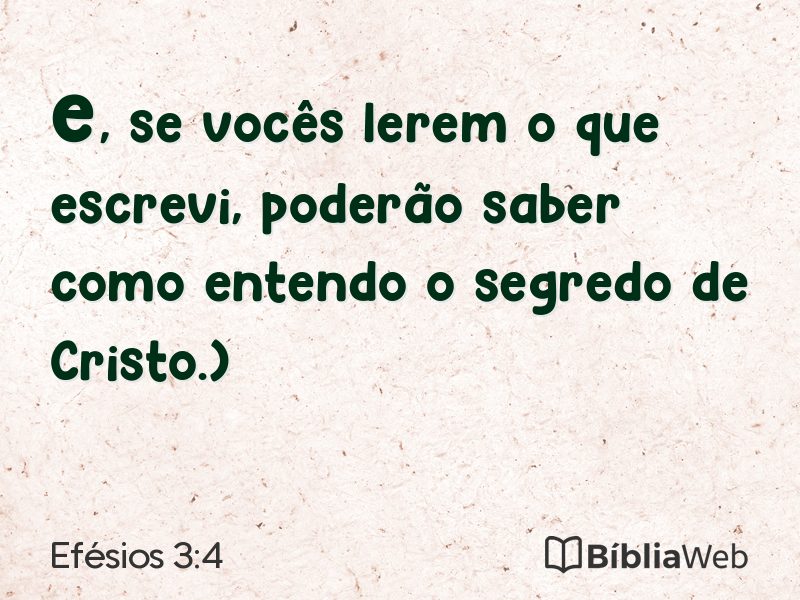 Efésios 3:4 em imagem para compartilhar