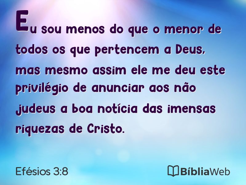 Efésios 3:8 em imagem para compartilhar