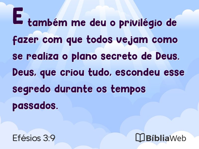 Efésios 3:9 em imagem para compartilhar