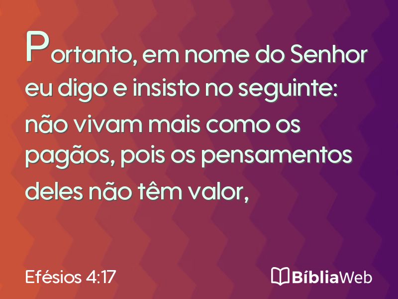 Efésios 4:17 em imagem para compartilhar