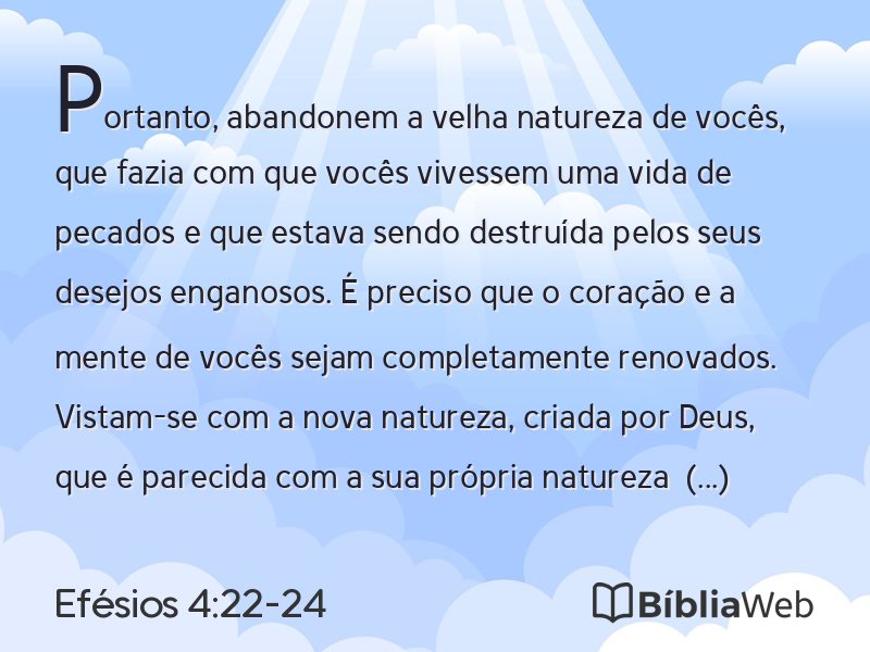 Efésios 4:22-24 em imagem para compartilhar