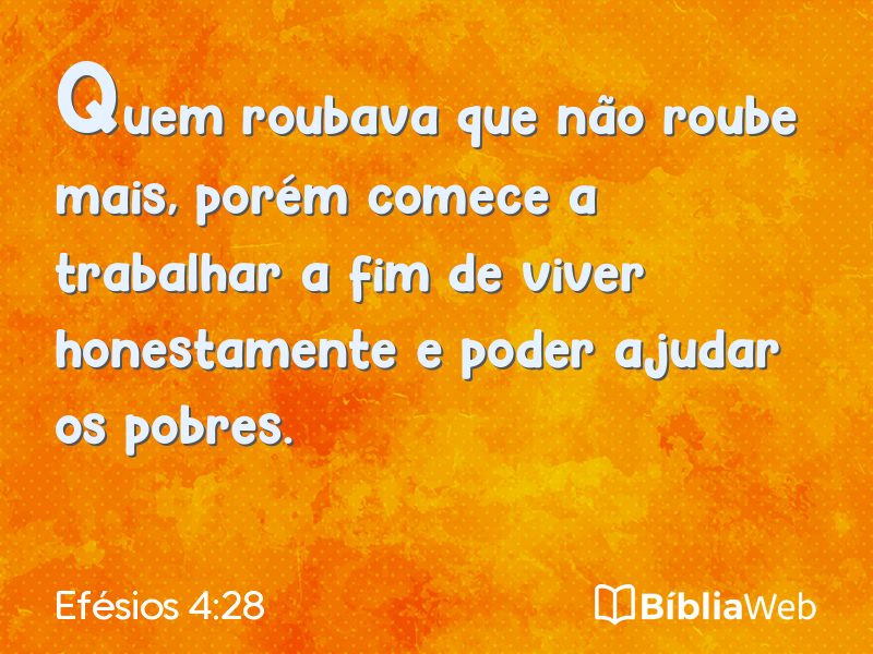 Efésios 4:28 em imagem para compartilhar