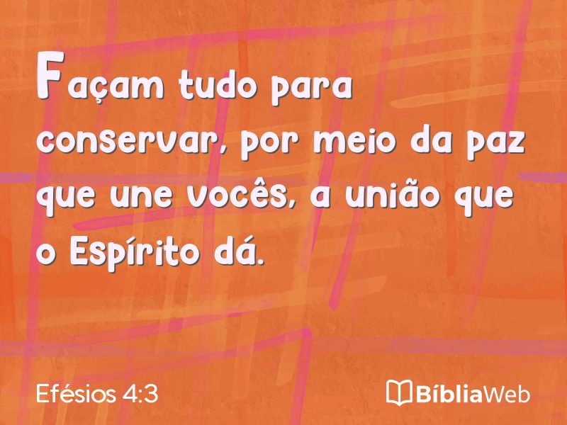 Efésios 4:3 em imagem para compartilhar