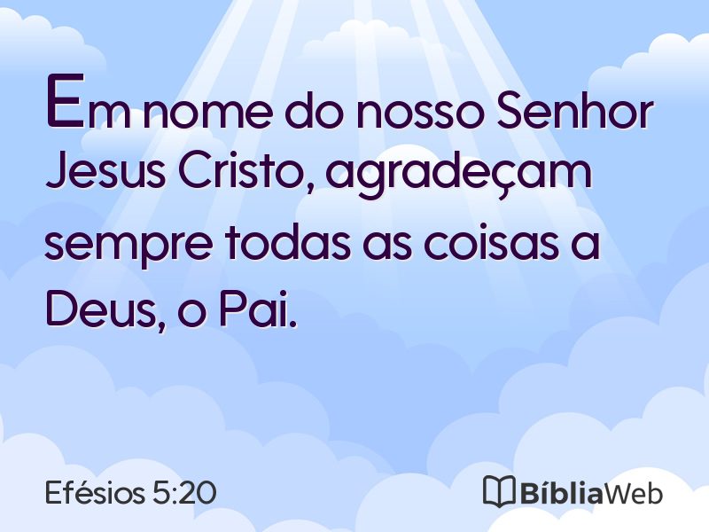 Efésios 5:20 em imagem para compartilhar